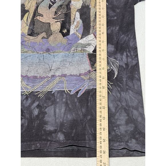 The Mountain Tribal Indian Animals Black Tye Dye T Shirt Mens Size S 100% Cotton - Picture 7 of 8